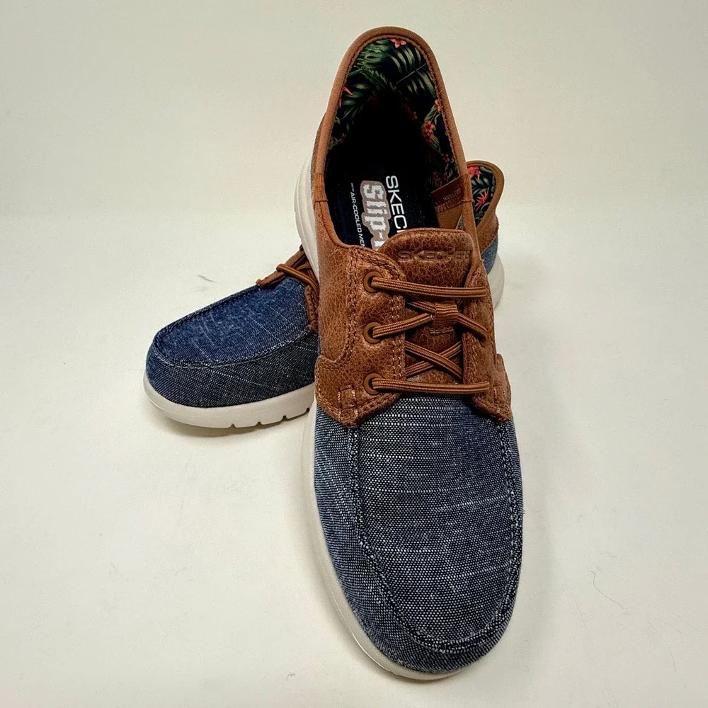 Skechers Hands Free Slip-ins On-the-GO Ideal Navy Blue Boat Shoes Women's 7.5